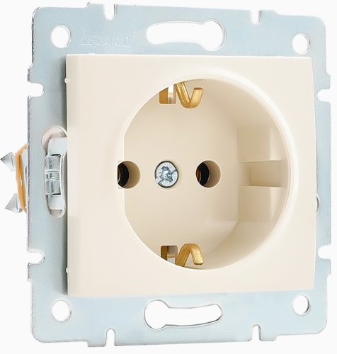 Розетка с заземлением без рамки Lezard Karina 1-м. керамика кремовый фото Розетка с заземлением без рамки Lezard Karina 1-м. керамика кремовый картинка